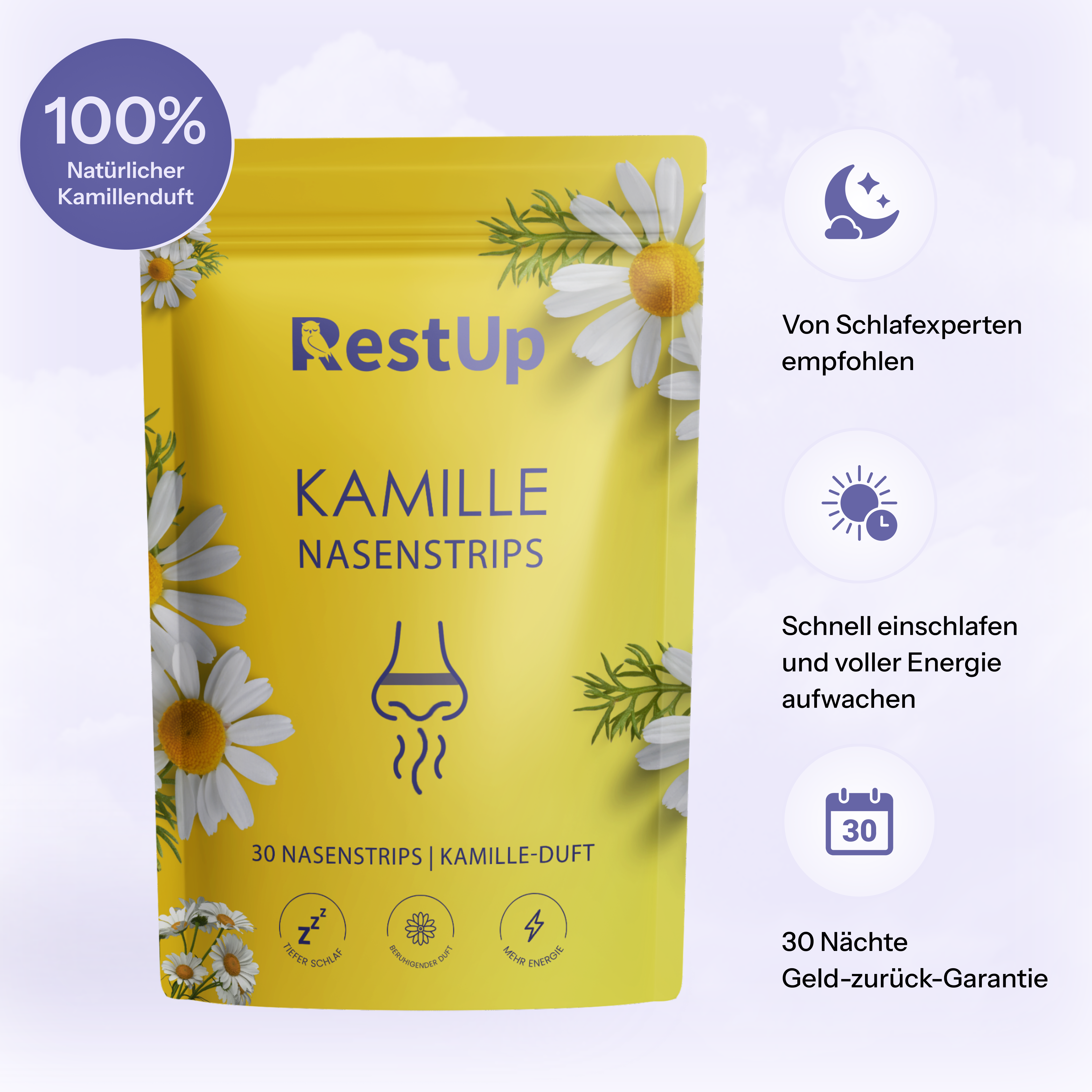 Kamille-Nasenstrips - Bundle mit Mundtape