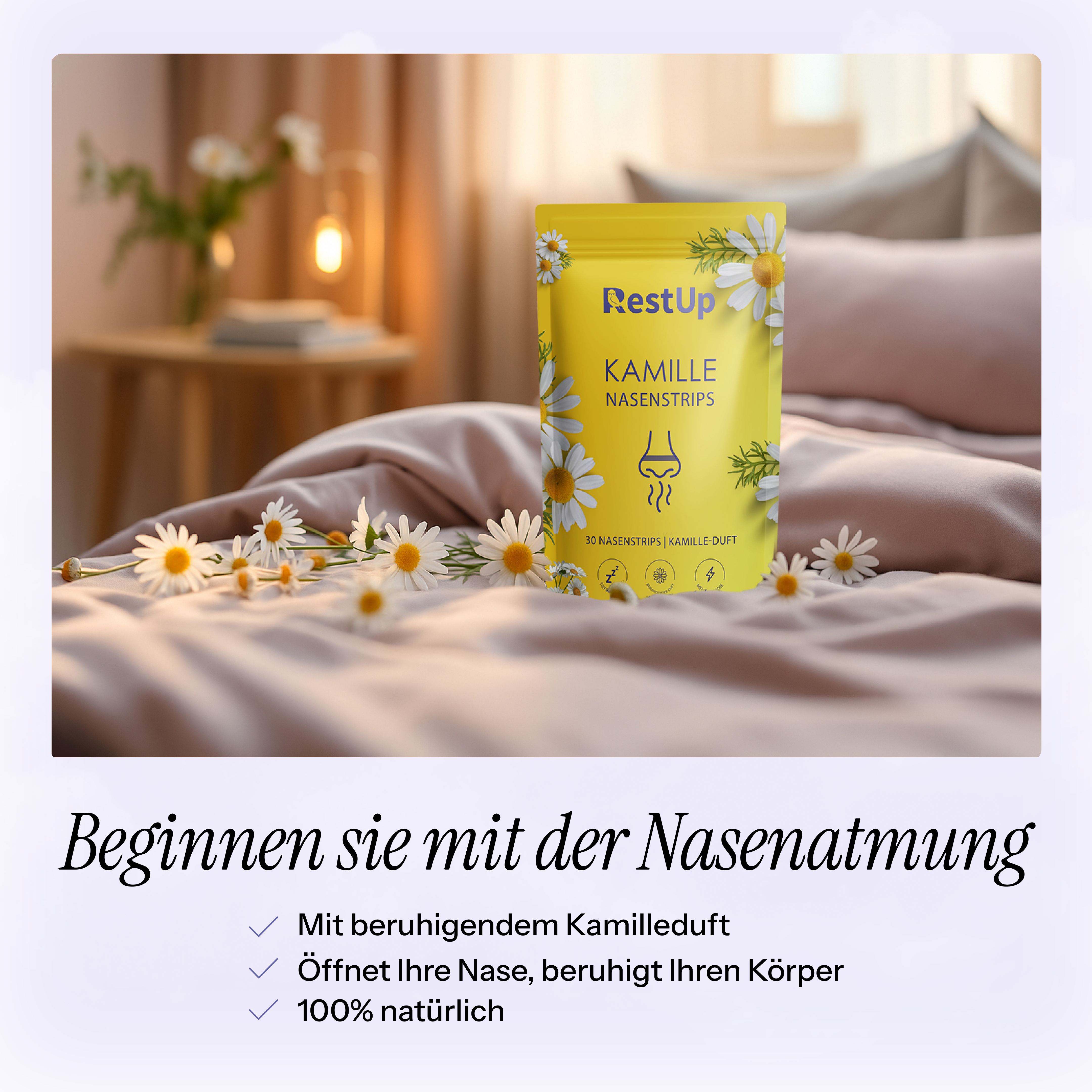 Kamille-Nasenstrips | Endlich durchschlafen - Natürlich und ohne Medikamente